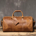 Handmade Genuine Leather Weekender Duffle Bag – Carry-On Travel Bag for Men
