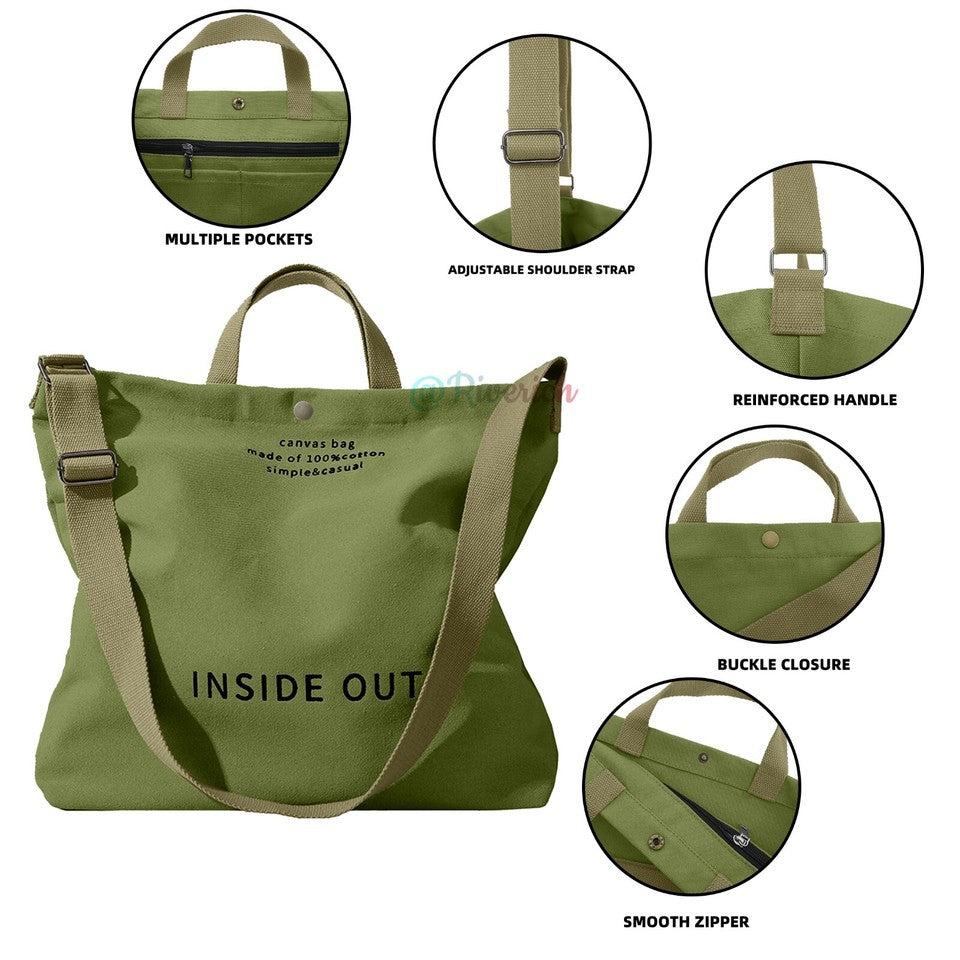 RIVERICH Women Canvas Tote Handbags Casual Work Bag Crossbody Bag Shoulder Bag