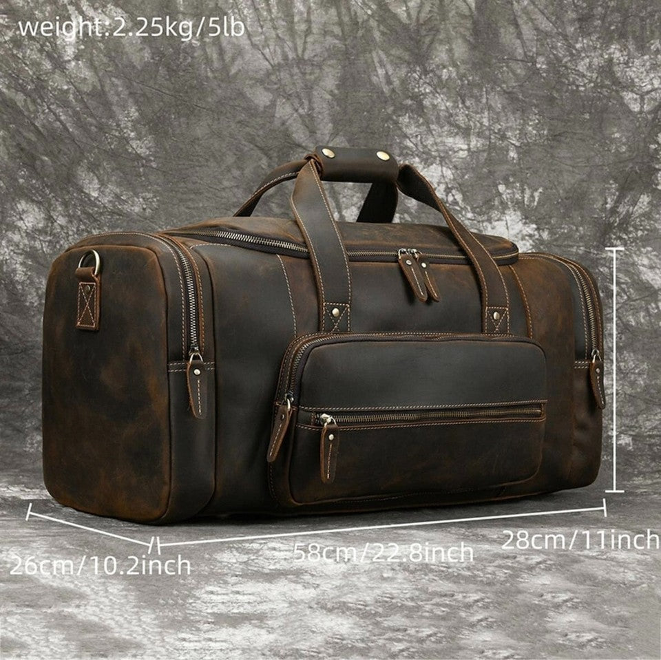 Leather Travel Bag Large Leather duffle Bag Leather weekender bag Overnight bag