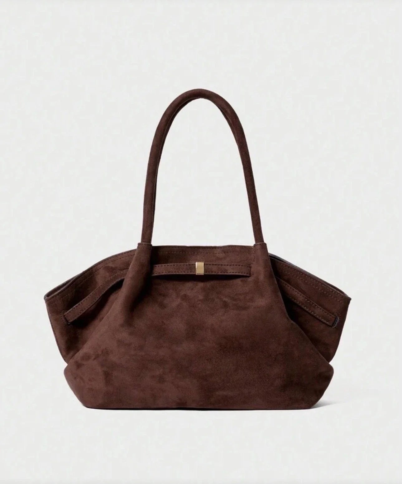 New Chocolate Brown Suede Shoulder Bag Designer Luxury Trendy Tote Fall Vintage