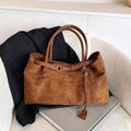Autumn Winter Women Suede Underarm Tote Bag Large Capacity Commuter Shoulder Bag