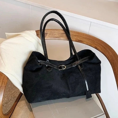 Autumn Winter Women Suede Underarm Tote Bag Large Capacity Commuter Shoulder Bag