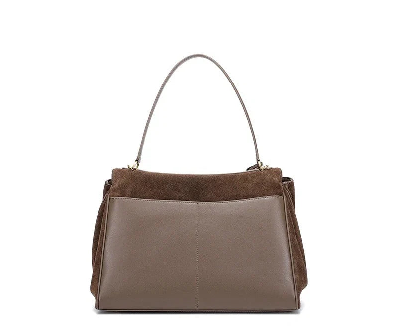 2026 Autumn/Winter Luxury Genuine Suede Leather Tote Shoulder Bag Handbag laptop