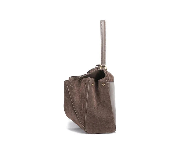 2026 Autumn/Winter Luxury Genuine Suede Leather Tote Shoulder Bag Handbag laptop